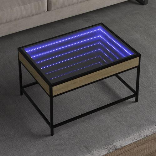 vidaXL Salontafel met Infinity LED 70x50x41 cm sonoma, Huis en Inrichting, Tafels | Salontafels, 50 tot 100 cm, Nieuw, Overige houtsoorten