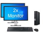Dell OptiPlex 7060 Micro i5 8e Gen incl. 2 Monitoren +, 256 GB, 8500T (6-Cores), 8 GB, Nieuw