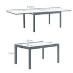 TRUUSK Tuintafel Eettafel Met Gehard Glazen Blad 160-210 Cm, Verzenden, Nieuw