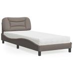 vidaXL Bed met matras Hvar stof taupe 90x200 cm, Huis en Inrichting, Slaapkamer | Bedden, 90 cm, Eenpersoons, Verzenden, Nieuw