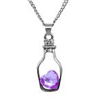Fako Bijoux® - Ketting - Fles Met Hart - Paars, Verzenden, Nieuw