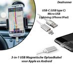 3-in-1 USB Magnetische Oplaadkabel voor Apple en Android, Telecommunicatie, Verzenden, Nieuw