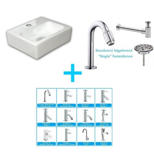 FonteinPack Mini Beta Keramiek 28x24x9 cm Wit (Keuze uit 18, Doe-het-zelf en Verbouw, Sanitair, Overige typen, Nieuw, Chroom, Ophalen of Verzenden