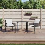 vidaXL Tuinstoelen 2 st met kussens 54x61x83 cm poly rattan, Tuin en Terras, Tuinstoelen, Verzenden, Nieuw, Rotan