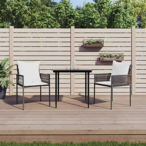 vidaXL Tuinstoelen 2 st met kussens 54x61x83 cm poly rattan, Tuin en Terras, Tuinstoelen, Nieuw, Rotan, Verzenden