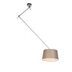 Hanglamp staal met linnen kap taupe 35 cm  - Blitz, Huis en Inrichting, Lampen | Hanglampen, Nieuw, Overige materialen, Landelijk / Rustiek