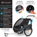 Fietskar kinderen - Fietsaanhanger - tot 40kg - Zwart, Verzenden, Zo goed als nieuw