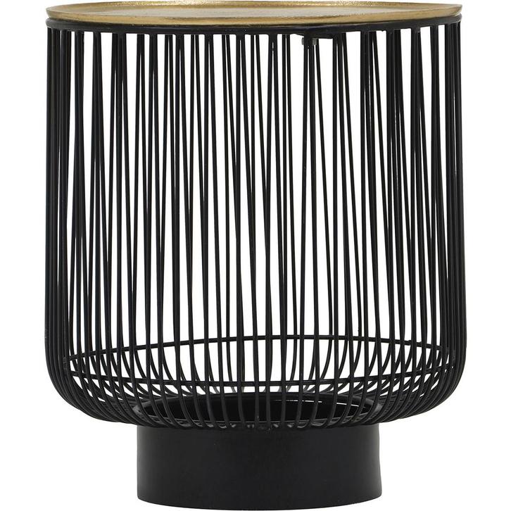 Bijzettafel - Livion Rana - Rond - 41cm - Zwart/Goud -, Huis en Inrichting, Tafels | Eettafels, Nieuw, Overige materialen, Ophalen of Verzenden