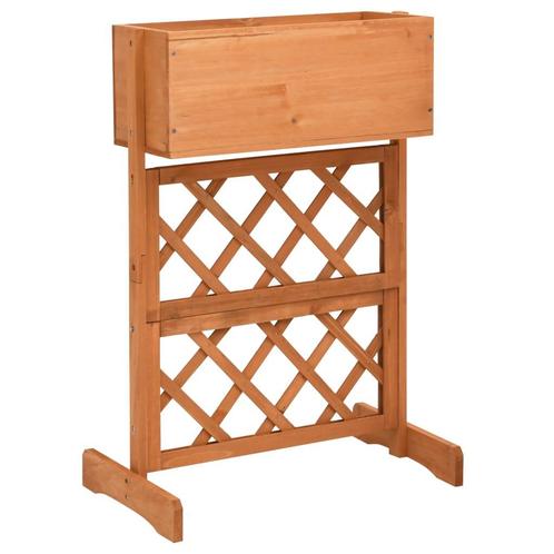 vidaXL Latwerkplantenbak 45x30x74 cm massief vurenhout, Tuin en Terras, Bloembakken en Plantenbakken, Minder dan 60 cm, Nieuw