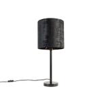 Moderne tafellamp zwart met kap zwart 25 cm - Simplo, Huis en Inrichting, Nieuw, Overige materialen, Modern, 50 tot 75 cm
