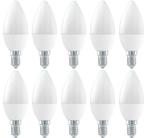 Kaarslamp E14 C37 10 stuks | LED 6W=42W gloeilamp | koelwit, Verzenden, Nieuw