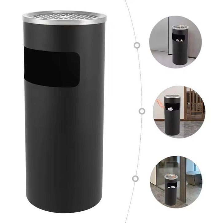 15L Roestvrijstalen Vuilnisbak met Asbak – Combi Asbak Nieuw, Huis en Inrichting, Woonaccessoires | Prullenbakken, Nieuw, Metaal