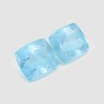 2 pcs Blauw Aquamarijn - 21.52 ct - nternational Colored, Nieuw