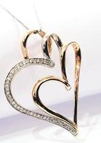Ketting met hanger - 18 karaat Roségoud, Witgoud Diamant, Sieraden, Tassen en Uiterlijk, Antieke sieraden