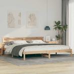 vidaXL Bedframe met hoofdeinde Bruin 200 x 200 cm Massief, Huis en Inrichting, Verzenden, Nieuw, Bruin, Hout
