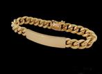 Zware 18k Gouden Cuban Armband Cubaanse Schakel Naamplaat, Sieraden, Tassen en Uiterlijk, Armbanden, Verzenden, Nieuw, Goud, Goud