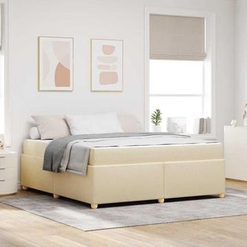vidaXL Bedframe met matras Crème 180 x 200 cm Stof beschikbaar voor biedingen