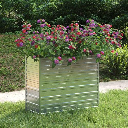 vidaXL Plantenbak verhoogd 100x40x77 cm gegalvaniseerd staal, Tuin en Terras, Bloembakken en Plantenbakken, 100 cm of meer, Nieuw