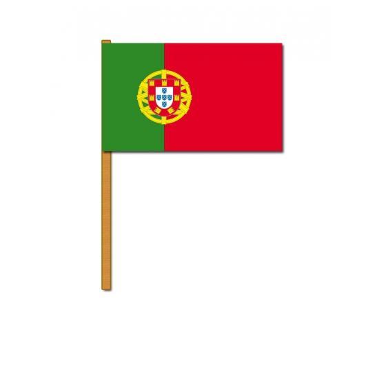 Luxe zwaaivlag Portugal 30 x 45 cm - Portugal versiering, Hobby en Vrije tijd, Feestartikelen, Ophalen of Verzenden