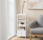 Hoog Wit Nachtkastje met Lade en 4 Planken – MDF Modern, Huis en Inrichting, Tafels | Sidetables, Verzenden, Nieuw