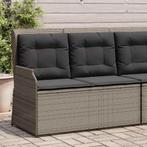 vidaXL Tuinbankje verstelbaar met kussens poly rattan grijs, Verzenden, Nieuw, Rotan