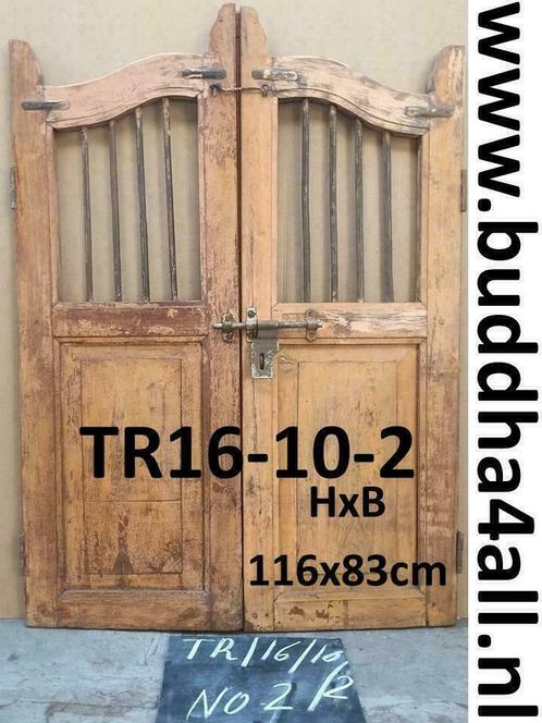Tuinpoort van oud teak, tuinhek, hekwerk, poort, klapdeur, Tuin en Terras, Tuinhekken en Hekwerk, Tuinhek, Gebruikt, Met poort