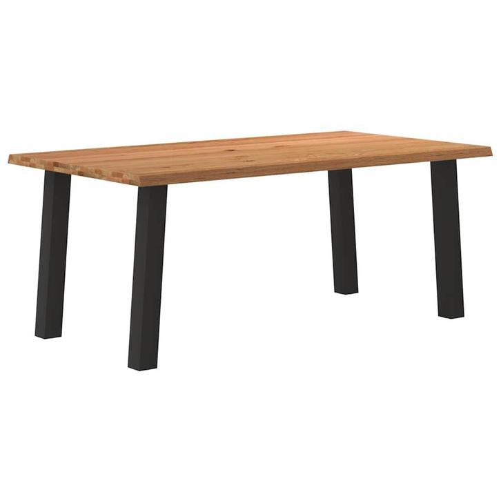 vidaXL Eettafel rechthoekig 180x100x74 cm massief eikenhout, Huis en Inrichting, Tafels | Eettafels, Nieuw, Verzenden