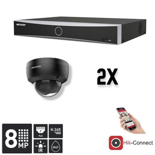 Hikvision Set 2x Dome 8MP + Recorder & Bekabeling, Audio, Tv en Foto, Videobewaking, Ophalen of Verzenden