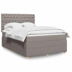 vidaXL Boxspring met matras stof taupe 160x200 cm, Verzenden, 200 cm, Stof, 160 cm