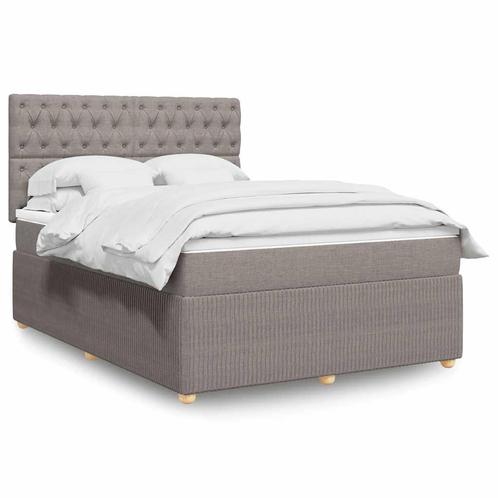 vidaXL Boxspring met matras stof taupe 160x200 cm, Huis en Inrichting, Slaapkamer | Bedden, 160 cm, 200 cm, Tweepersoons, Nieuw