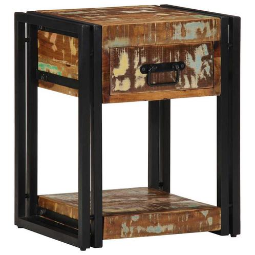 vidaXL Nachtkastje Multikleur 40 x 35 x 50 cm massief, Huis en Inrichting, Slaapkamer | Nachtkastjes, Nieuw, Minder dan 45 cm