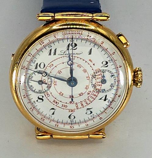 Lugano - vergoldeter (Plaque) Chronograph - Eindrücker, Sieraden, Tassen en Uiterlijk, Horloges | Heren