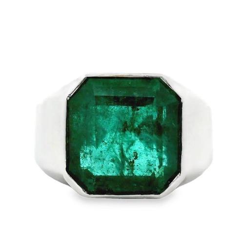Ring Platina - 13.71ct. tw. Smaragd, Sieraden, Tassen en Uiterlijk, Ringen