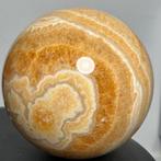 Large Orange Calcite Sphere Bol - Hoogte: 14.71 cm -