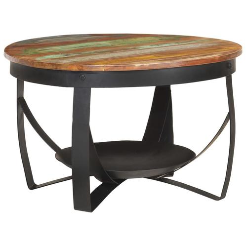 vidaXL Salontafel Ø 68x43 cm massief gerecycled hout, Huis en Inrichting, Tafels | Salontafels, 50 tot 100 cm, Nieuw, Overige houtsoorten