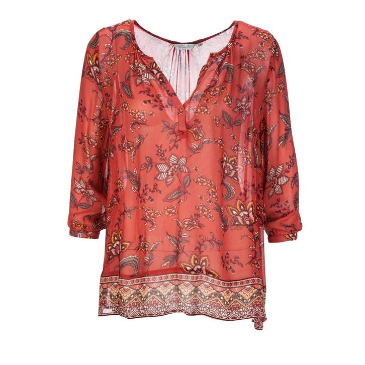 Frogbox • rode tuniek met bloemen • L (40), Kleding | Dames, Tops, Rood, Nieuw, Maat 42/44 (L), Verzenden