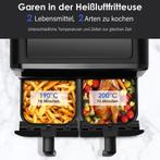 Dubbele Airfryer - XXL - Heteluchtfriteuse - 9L - 2600W - Zw, Witgoed en Apparatuur, Verzenden, Zo goed als nieuw