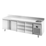 GGM Gastro | Koelwerkbank Premium PLUS - 2452x600mm - met 1, Verzenden, Nieuw in verpakking, RVS Meubilair