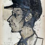 Yves Ganne (1931-2019) - Portrait Masculin de Profil. (Vendu, Antiek en Kunst
