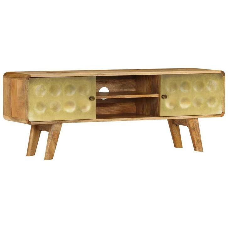 Massief Mango Tv-meubel 120cm | Tweedekansje | OP=OP, Huis en Inrichting, Kasten | Televisiemeubels, 25 tot 50 cm, Nieuw, Overige houtsoorten