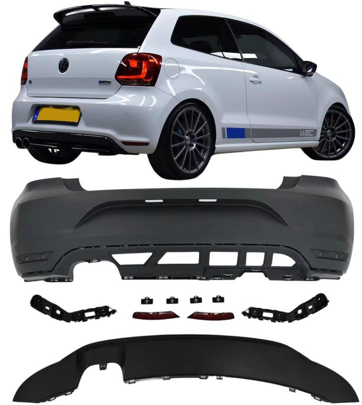 Achterbumper WRC-Look | Volkswagen Polo | 6R&6C | 2009-2017, Auto-onderdelen, Carrosserie en Plaatwerk, Nieuw, Volkswagen, Verzenden