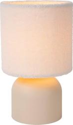 Lucide WOOLLY tafellamp Ø 16 cm - 1xE14 - Beige, Huis en Inrichting, Lampen | Tafellampen, Ophalen of Verzenden, Zo goed als nieuw