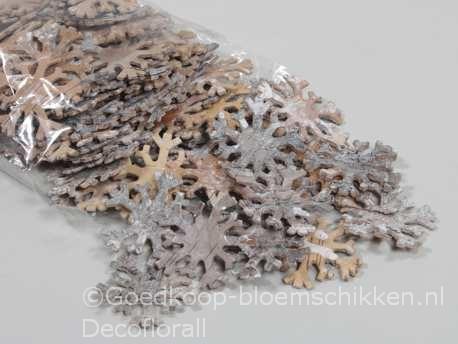 Berkenschors sneeuwvlok icicles 5, 5cm. +/- 100 stuks, Hobby en Vrije tijd, Knutselen, Nieuw, Ophalen of Verzenden