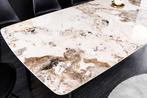 Moderne eettafel MILANO 180cm wit gemarmerd natuursteen, Huis en Inrichting, Tafels | Eettafels, Ophalen of Verzenden, Nieuw