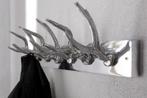 Decoratieve wandkapstok DEER 50cm zilver gepolijst aluminium, Ophalen of Verzenden, Nieuw