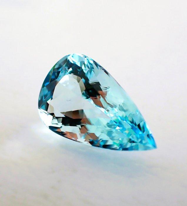 Blauw Aquamarijn - 6.01 ct - Antwerp Laboratory for Gemstone, Sieraden, Tassen en Uiterlijk, Edelstenen