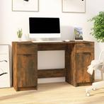 vidaXL Bureau met bijzetkast bewerkt hout gerookt, Huis en Inrichting, Verzenden, Nieuw