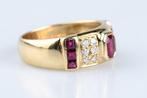 Ring - 18 karaat Geel goud - 0.94ct. tw. Robijn - Diamant, Nieuw