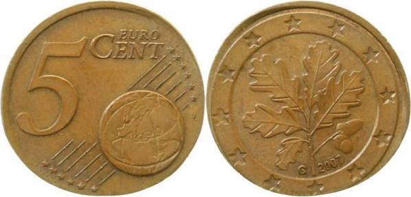 Duitsland Fehlpraegung 2007 5 Cent auf 2 Cent Rohling gep..., Postzegels en Munten, Munten | Europa | Niet-Euromunten, Verzenden