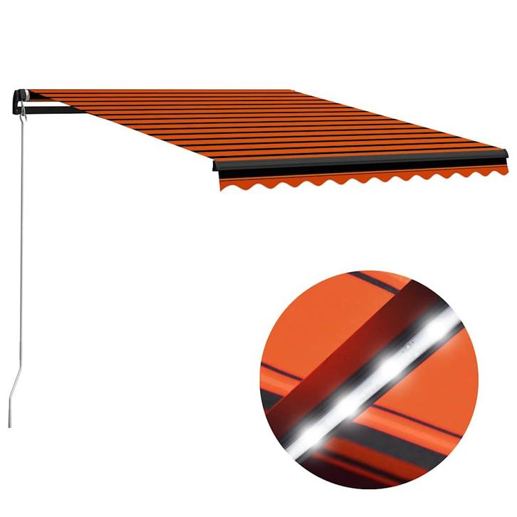 vidaXL Luifel handmatig uittrekbaar met LED 300x250 cm, Tuin en Terras, Zonneschermen, Nieuw, Verzenden